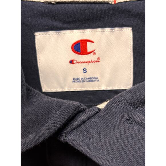 Champion 1919 Physical Education Polo Sweatshirt Navy Yellow Trim Size S - Picture 5 of 6